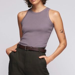 KOTN Ribbed Racer Tank in Dusty Purple